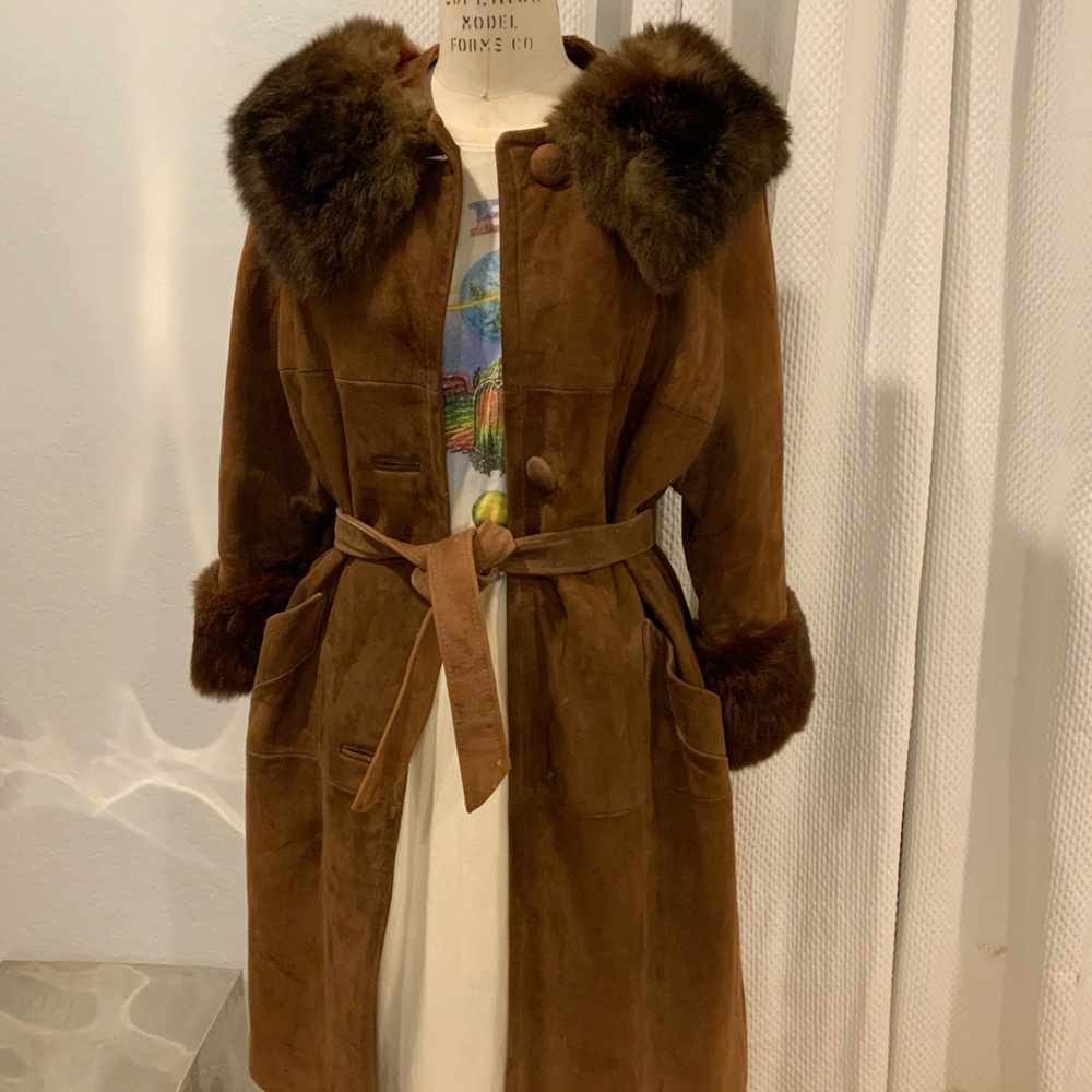 Brown vintage leather coat